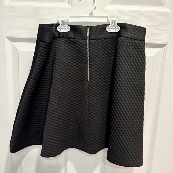 Banana Republic Skirt 10 Petite Black Skater BR Textured Flare A-line Mini Short - Picture 7 of 14